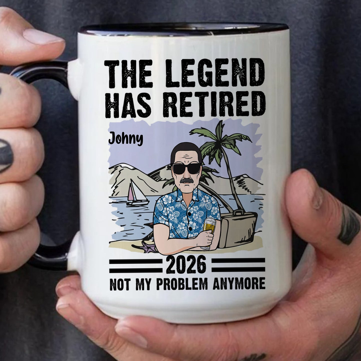 TPST178 The Legend Has Retired - Personalized White Mug Accent Mug