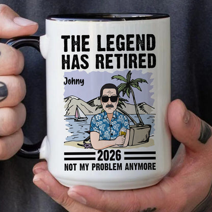 TPST178 The Legend Has Retired - Personalized White Mug Accent Mug