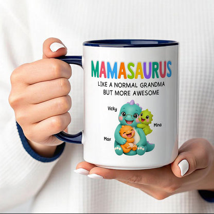 UPST08 Grandmasaurus Like Normal Grandma But More Awesome - Personalized White Mug Accent Mug