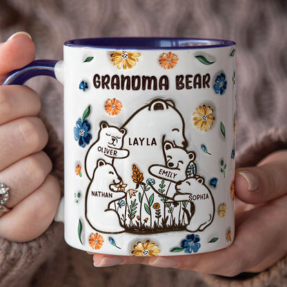 PST198 Mama Bear Grandma Bear - Personalized White Mug Accent Mug