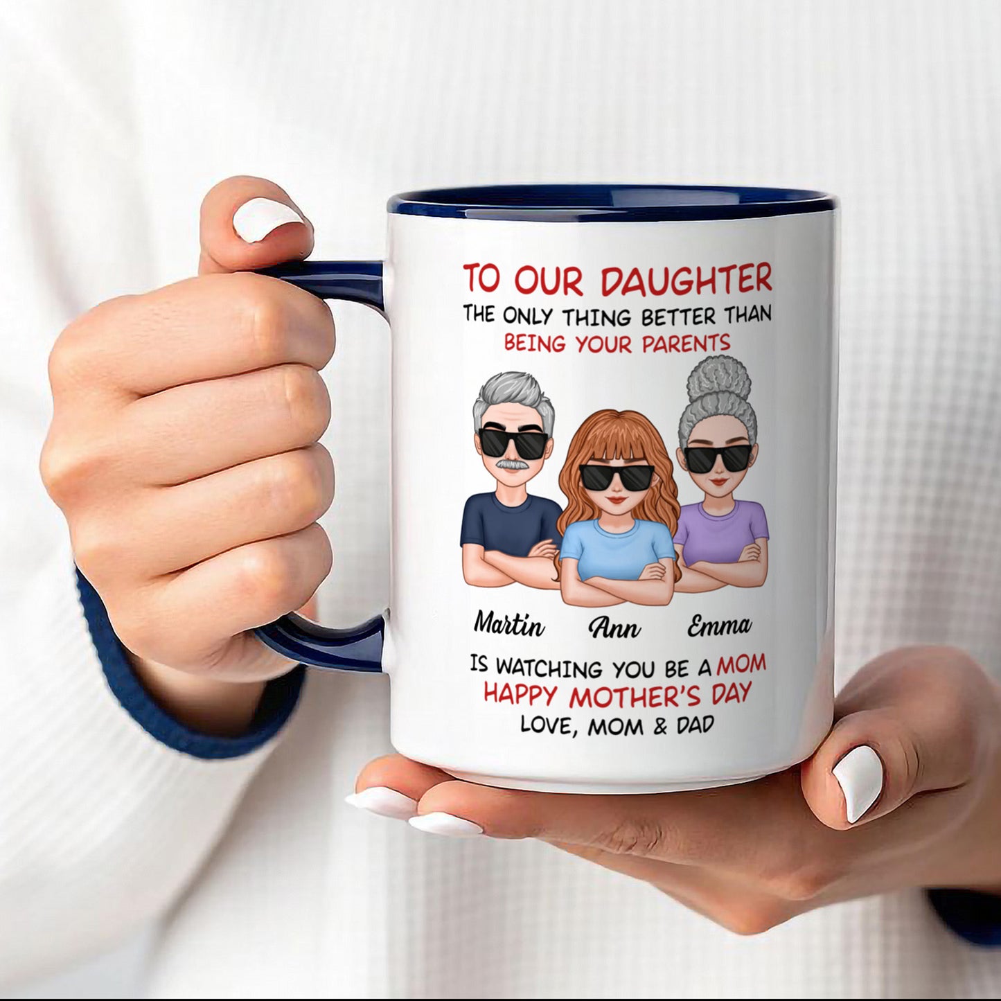 UPST05 To Our Daughter From Parents - Personalized White Mug Accent Mug