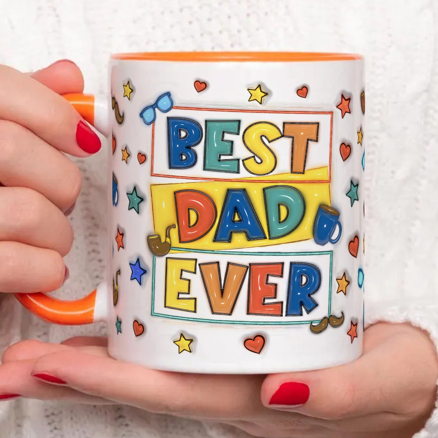 TPST03 Best Dad Ever 3D Inflated Effect - Personalized Mug