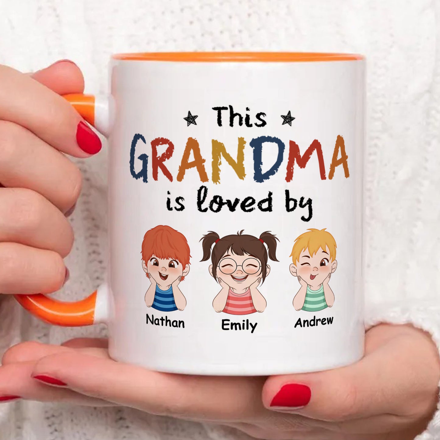 PST195 This Grandma Mommy Is Loved By - Personalized White Mug Accent Mug