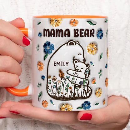 PST198 Mama Bear Grandma Bear - Personalized White Mug Accent Mug