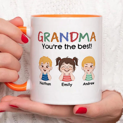 PST194 Mom Dad You're The Best - Personalized White Mug Accent Mug