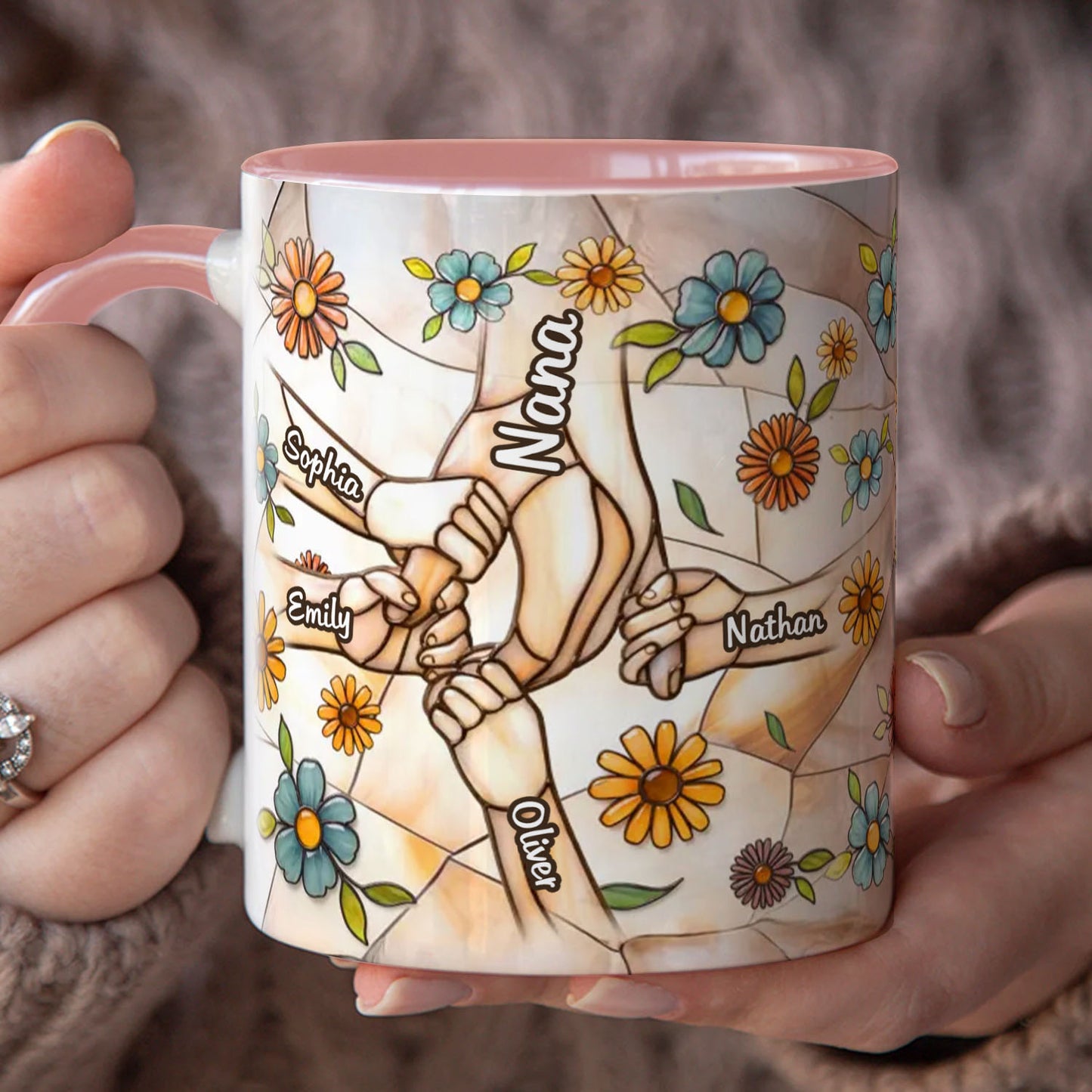 PST132 Mother's Day 3D Inflated Effect Printed - Personalized White Mug Accent Mug