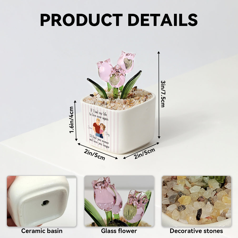 PST242 If I Had My Life To Live Over Again - Personalized  Custom Glass Everlasting Tulips