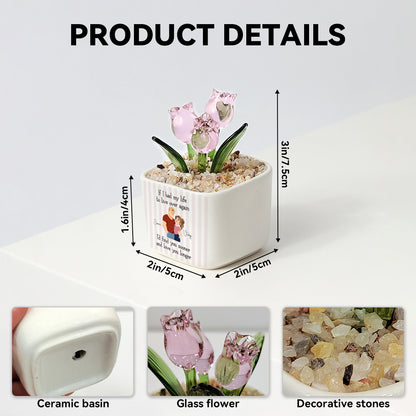 PST242 If I Had My Life To Live Over Again - Personalized  Custom Glass Everlasting Tulips