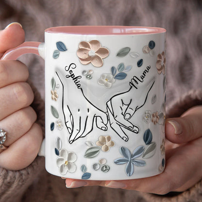 PST138 Mother And Child 3D Inflated Effect Printed - Personalized White Mug Accent Mug