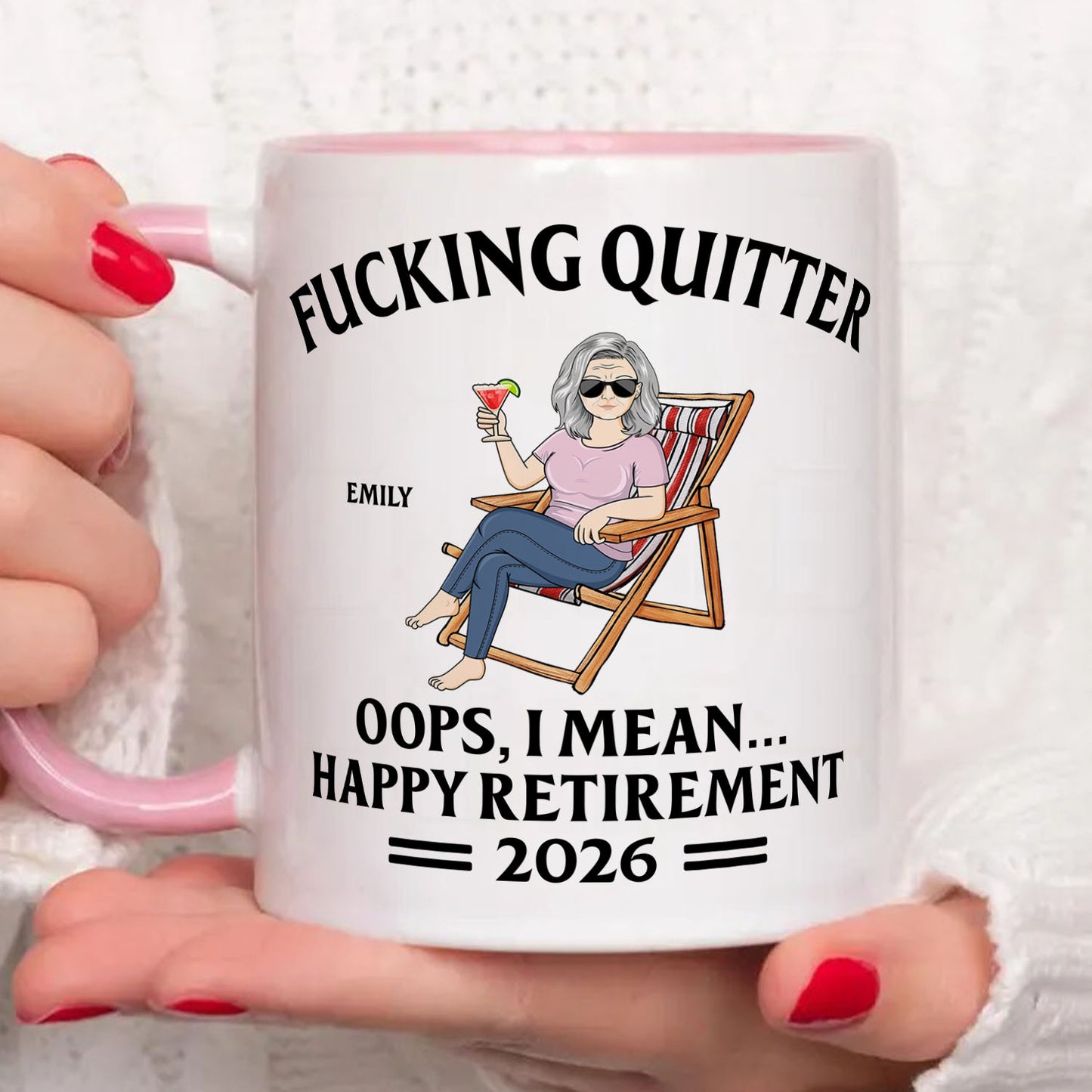 PST174 Oops I Mean Happy Retirement - Personalized White Mug Accent Mug