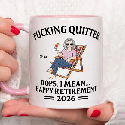 PST174 Oops I Mean Happy Retirement - Personalized White Mug Accent Mug