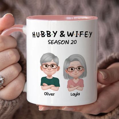 PST126 Hubby and Wifey - White Mug Accent Mug