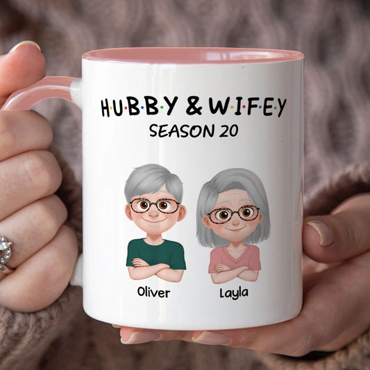 PST126 Hubby and Wifey - White Mug Accent Mug