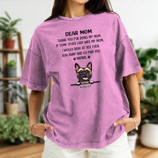 Miah1474 Dear Mom Thank You For Being My Mom XoXo - Personalized Custom Washed T-shirt