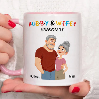 PST181 Hubby and Wifey - White Mug Accent Mug
