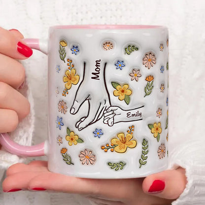 PST191 Hold My Hand 3D Inflated Effect Printed - Personalized White Mug Accent Mug