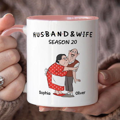 PST129 Hubby and Wifey Old Funny Couple - White Mug Accent Mug
