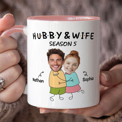 PST127 Hubby and Wifey - White Mug Accent Mug