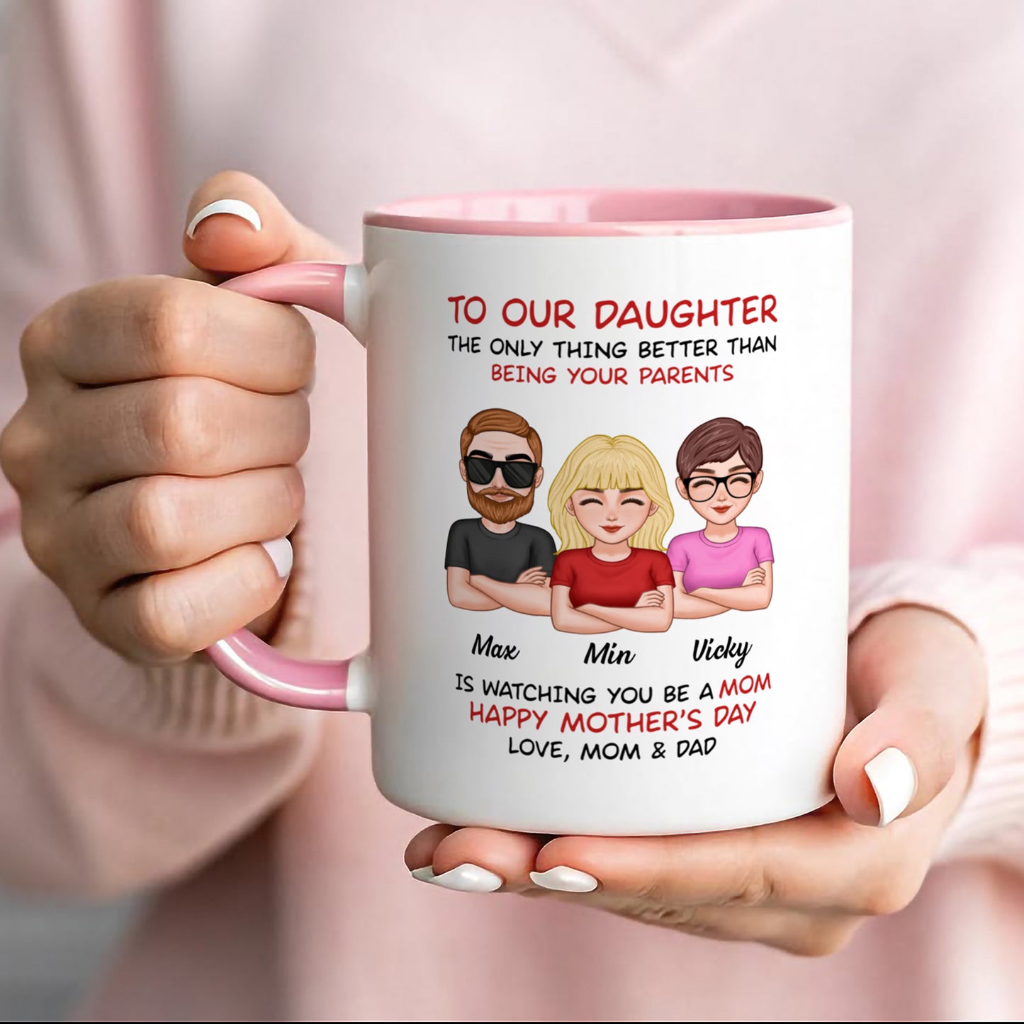 UPST05 To Our Daughter From Parents - Personalized White Mug Accent Mug