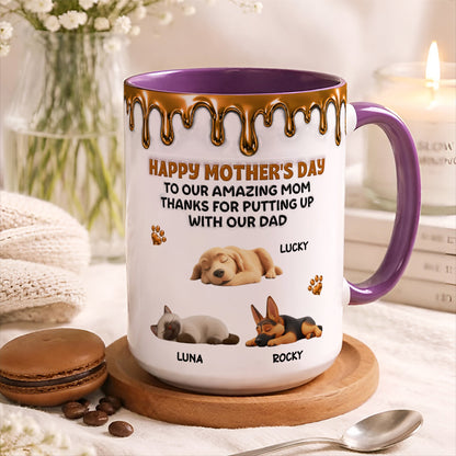 UPST10 Happy Mother's Day To My Amazing Fur Mom - Personalized White Mug Accent Mug