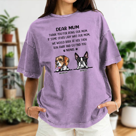 Miah1474 Dear Mom Thank You For Being My Mom XoXo - Personalized Custom Washed T-shirt