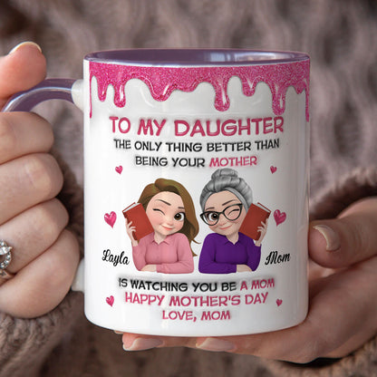 PST166 Happy Mother's Day Mom & Daughter - Personalized White Mug Accent Mug
