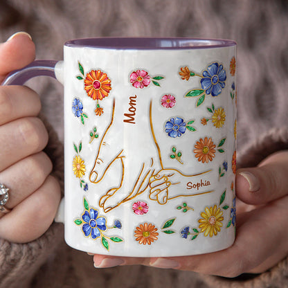 PST139 Hold My Hand 3D Inflated Effect Printed - Personalized White Mug Accent Mug