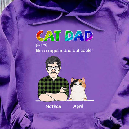 PST111 Cool Cat Dad Definition - Personalized Custom T-shirt Hoodie