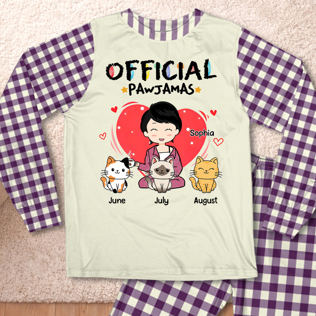 PST107 Sleep Shirt Cat Lover-Personalized Custom Pajama Set
