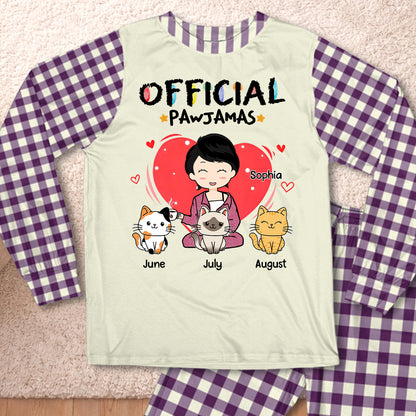 PST107 Sleep Shirt Cat Lover-Personalized Custom Pajama Set