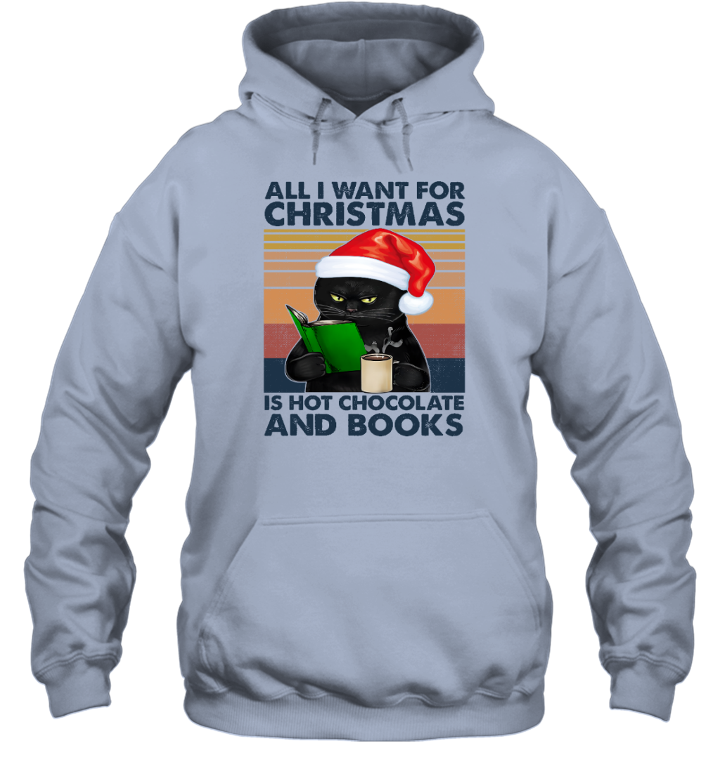 Miah888a All I Want For Christmas Is Hot Chocolate And Books Cat