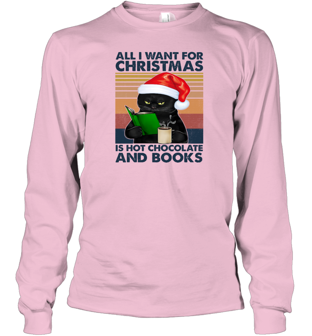 Miah888a All I Want For Christmas Is Hot Chocolate And Books Cat