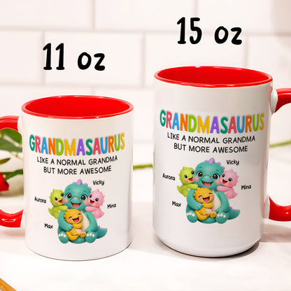 UPST08 Grandmasaurus Like Normal Grandma But More Awesome - Personalized White Mug Accent Mug