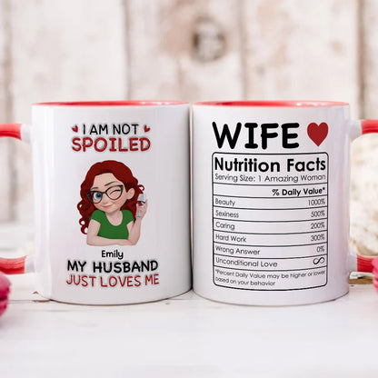 PST161 I'm Not Spoiled My Husband Just Loves Me - Personalized White Mug Accent Mug