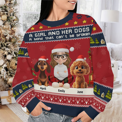 PSTS01 A Girl And Her Dog A Bond That Can't Be Broken - Personalized Custom Sweater