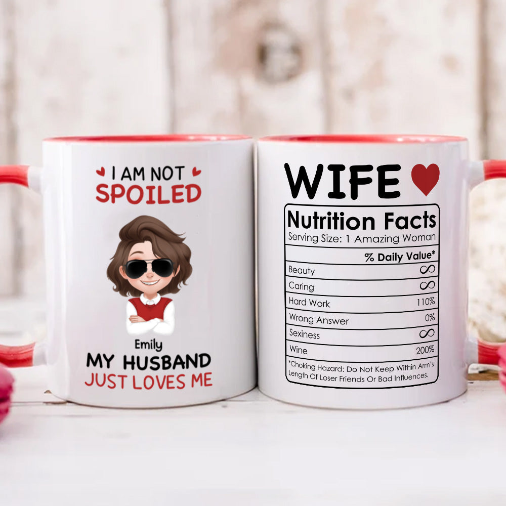 PST147 I'm Not Spoiled My Husband Just Loves Me  - Personalized White Mug Accent Mug