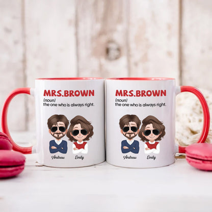 PST135 Mr And Mrs Married For Couple - White Mug Accent Mug
