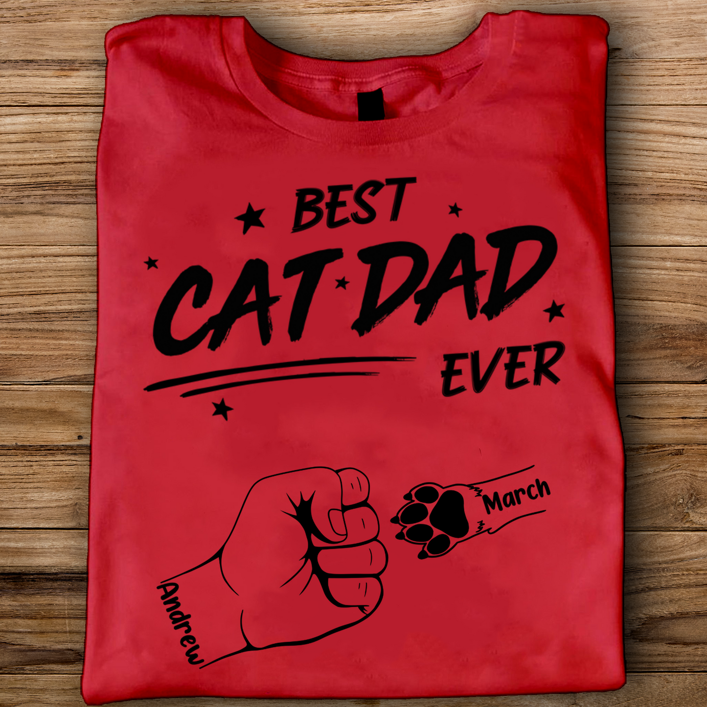 PST49 Best Cat Dad/Mom Ever Fist Bump-Personalized Custom