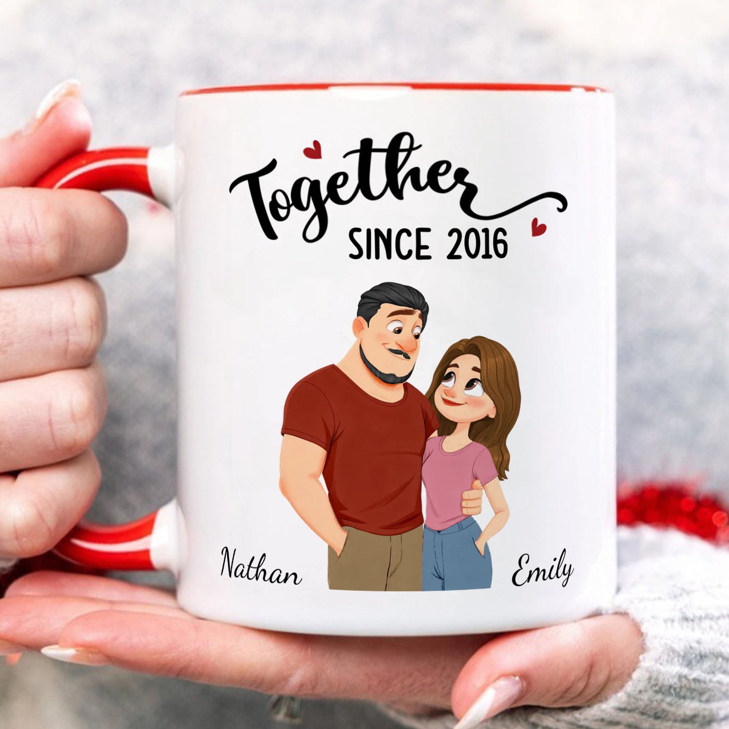 PST169 Together Forever - Personalized White Mug Accent Mug