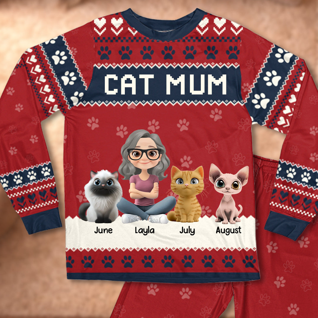 PSTPA06 A Girl And Her Cat A Bond That Can't Be Broken - Personalized Custom Pajama Set