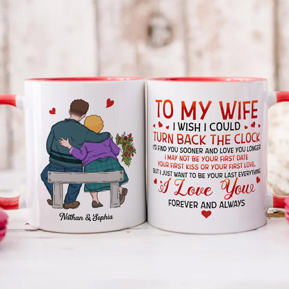 PST188 I Wish I Could Turn Back The Clock - Personalized White Mug Accent Mug