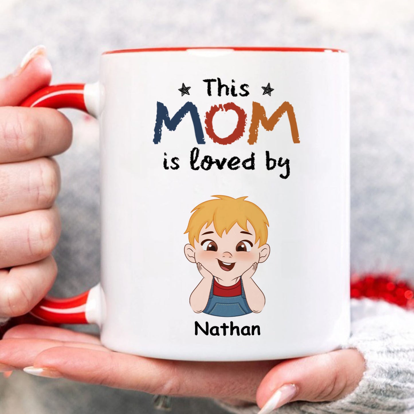 PST195 This Grandma Mommy Is Loved By - Personalized White Mug Accent Mug
