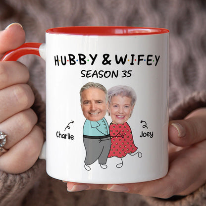 PST127 Hubby and Wifey - White Mug Accent Mug