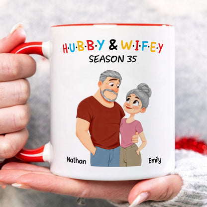 PST181 Hubby and Wifey - White Mug Accent Mug