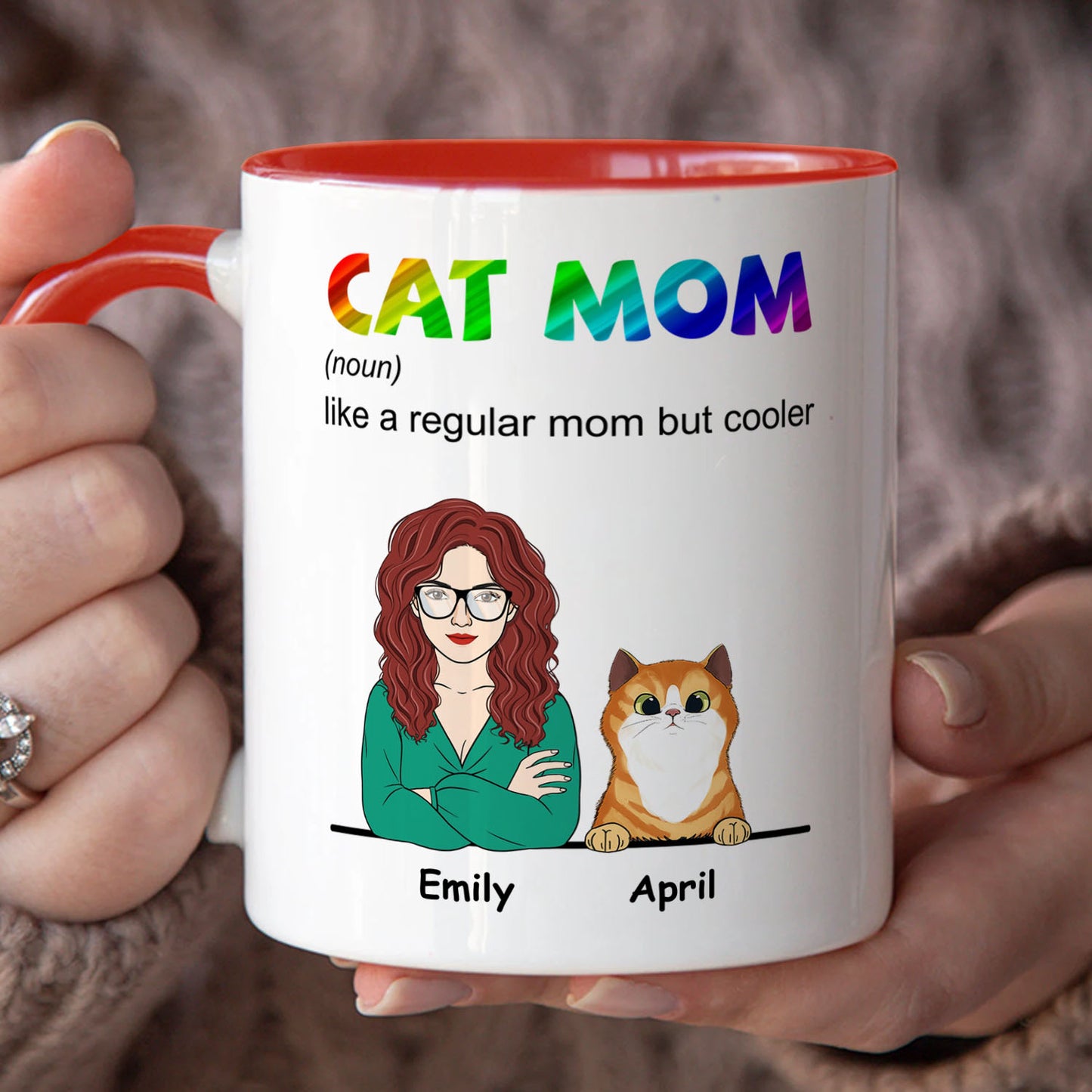 PST110 Cool Cat Mom Definition - White Mug Accent Mug
