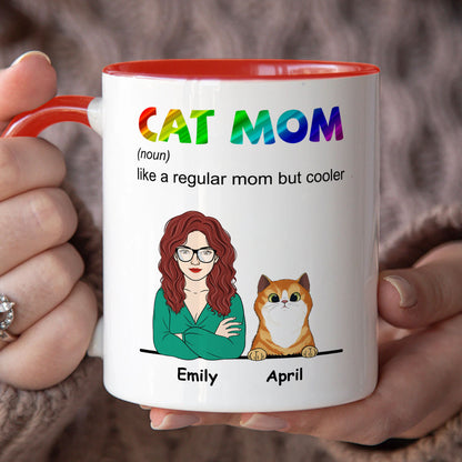 PST110 Cool Cat Mom Definition - White Mug Accent Mug