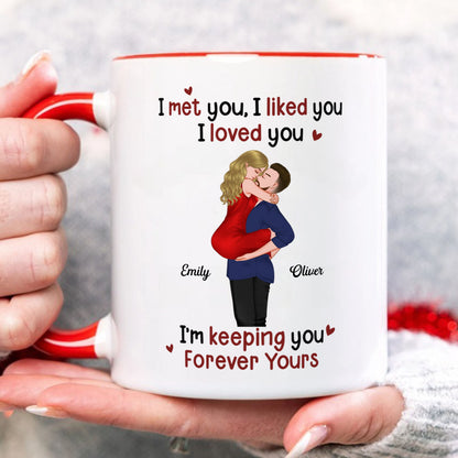 PST168 I Met You I Liked You I Love You - Personalized White Mug Accent Mug