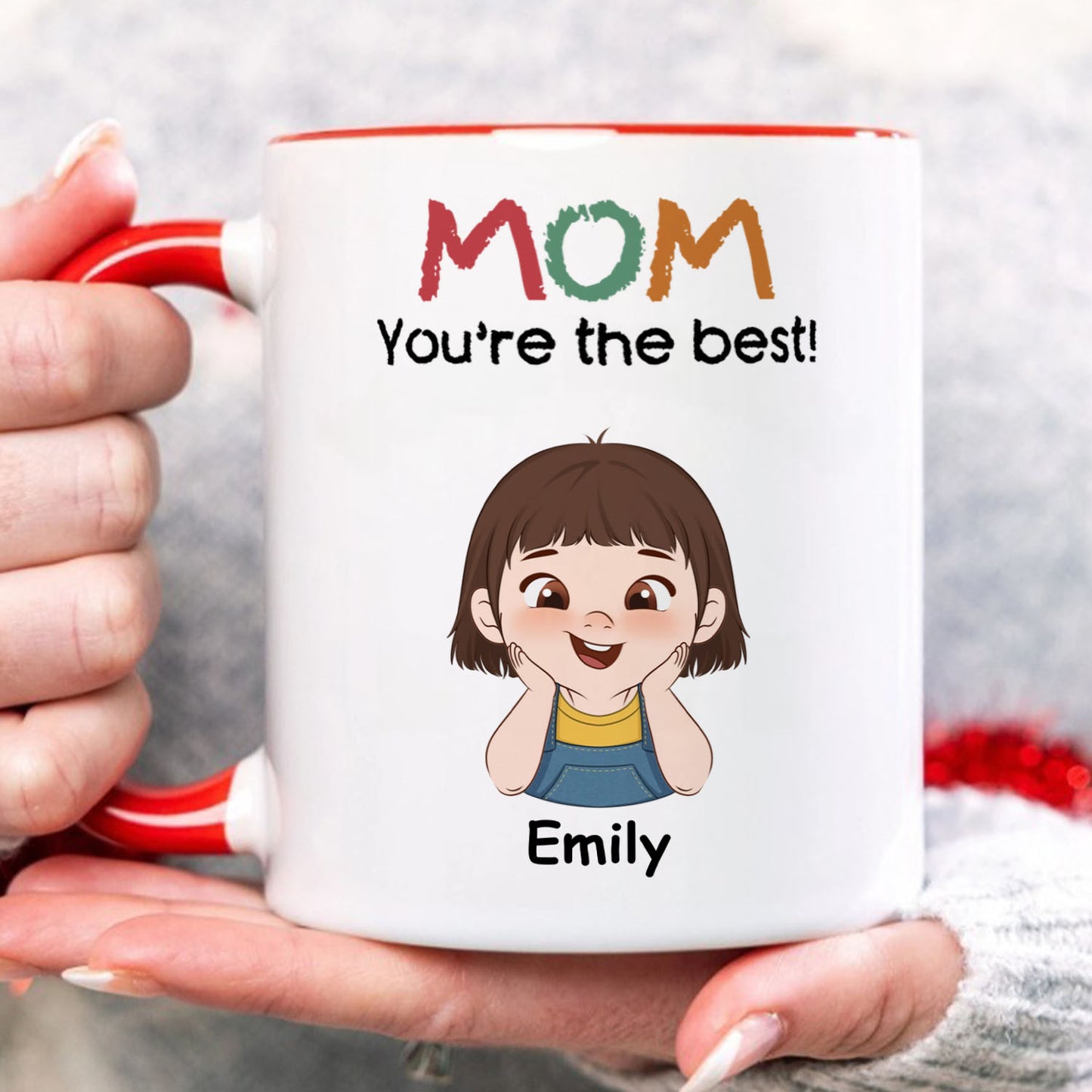 PST194 Mom Dad You're The Best - Personalized White Mug Accent Mug