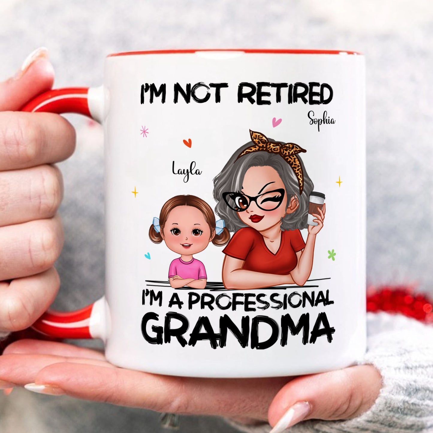 PST172 I'm Not Retired I'm A Professional Grandma - Personalized White Mug Accent Mug