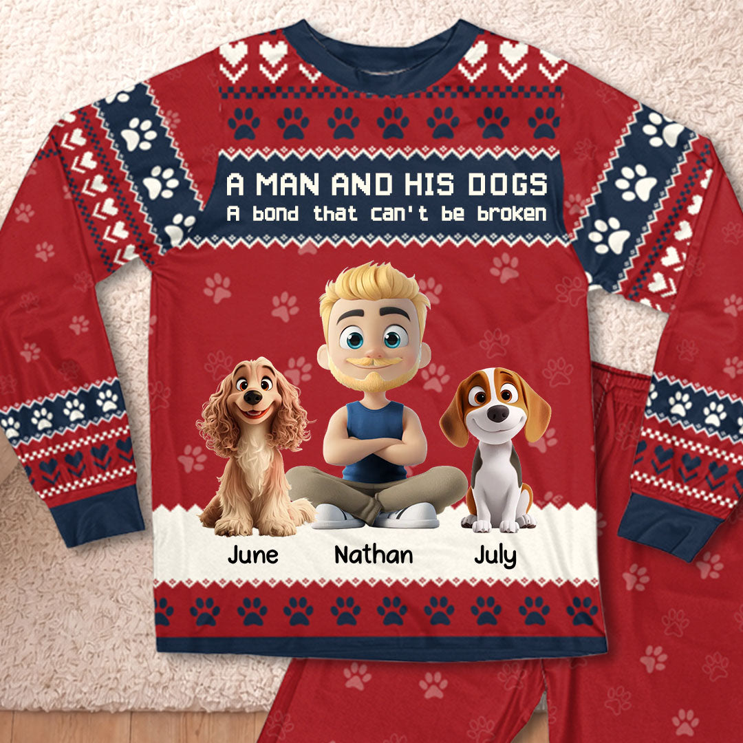 PSTPA07 A Man And His Dog A Bond That Can't Be Broken - Personalized Custom Pajama Set
